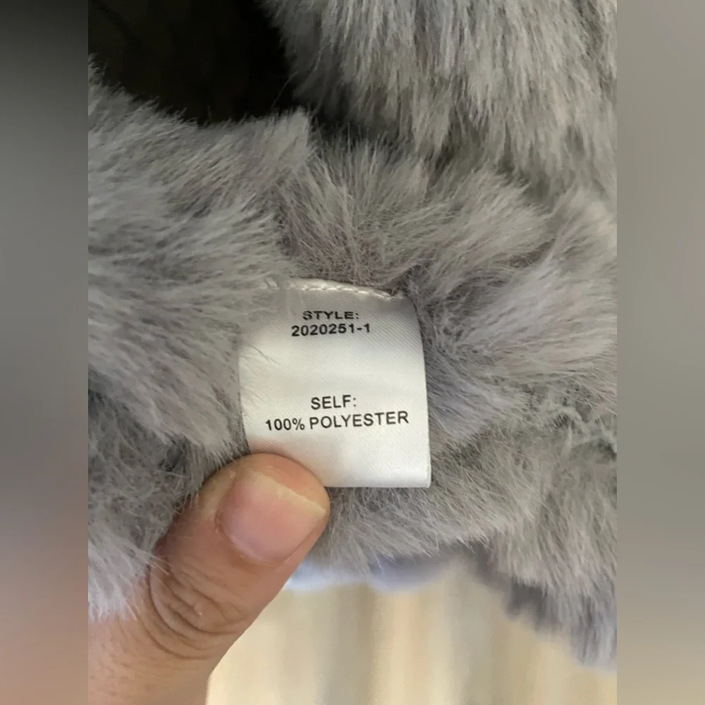 Current Air - Anthropologie | Draped Collar Faux Fur Vest in Gray - NWT